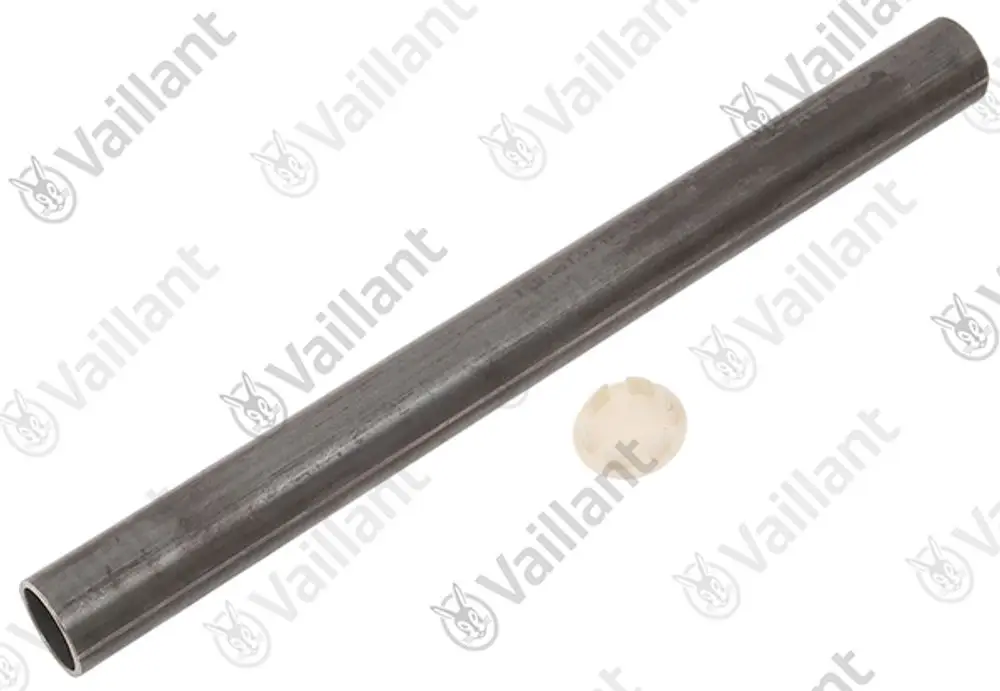 Vaillant Halter aus Metall mit runder Öffnung und einer kleineren Kunststoffkomponente daneben, auf hellem Hintergrund.